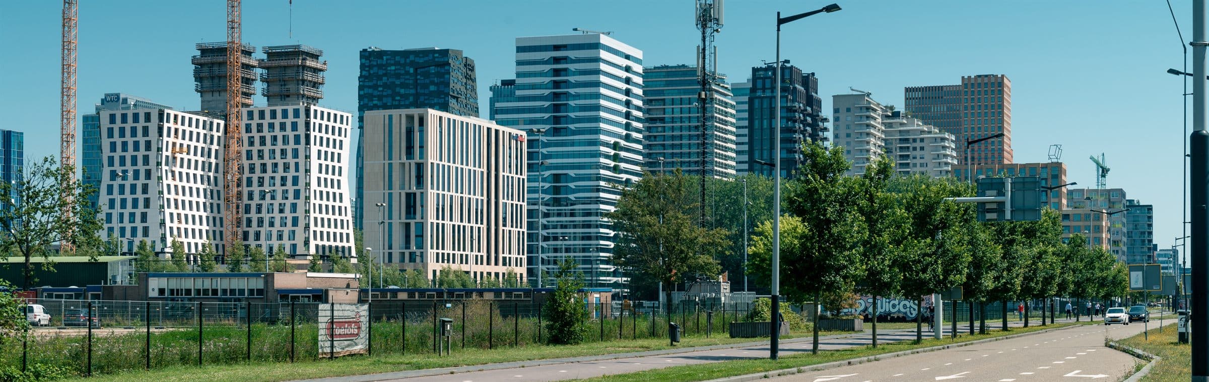 Panorama van de Zuidas in Amsterdam